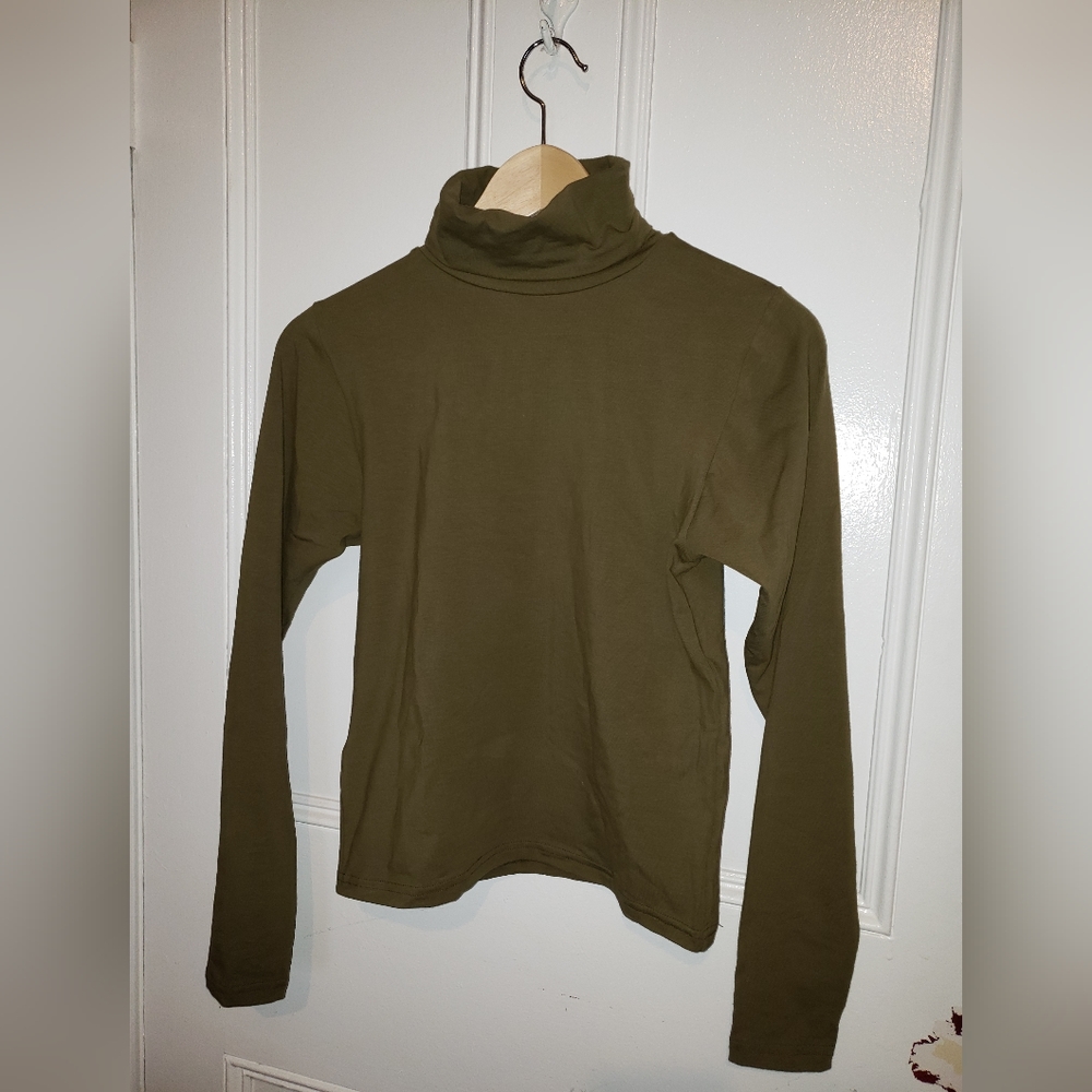 Los Angeles Apparel Turtleneck in Juniper - Size L